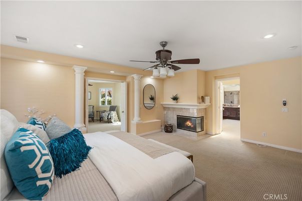 Bedroom, Fireplace, Interior, Recessed Lighting