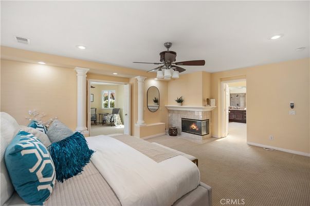 Bedroom, Fireplace, Interior, Recessed Lighting