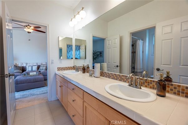 Bathroom, Dual Sink Vanities, Interior, Tile Countertops