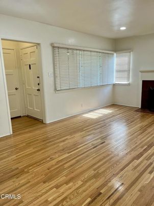 Empty room, Fireplace, Interior, Recessed Lighting, Wood Texture Flooring