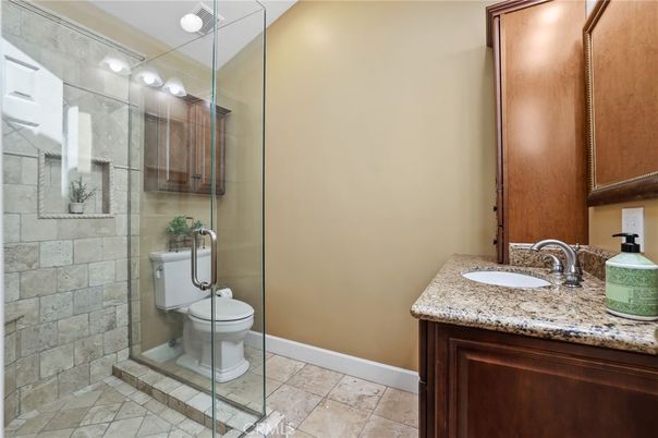 Bathroom, Glass Shower, Interior, Stone Walls