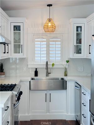 Interior, Kitchen, Pendant Lights, Stainless Steel Appliances, Wood Texture Flooring