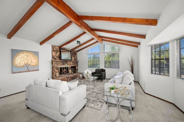 Fireplace, Interior, Living room, Wooden Beams