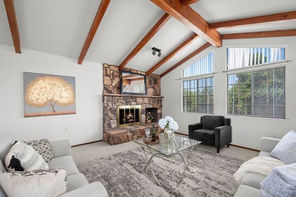 Fireplace, Interior, Living room, Wooden Beams