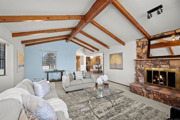 Fireplace, Interior, Living room, Wooden Beams