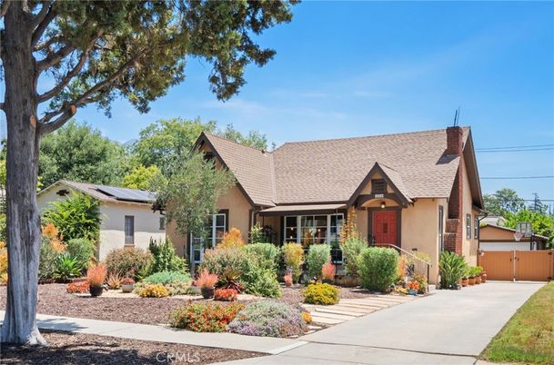 Exterior, Facade, Solar Panels, Tudor Revival