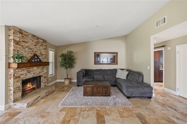 Fireplace, Interior, Living room, Stone Walls