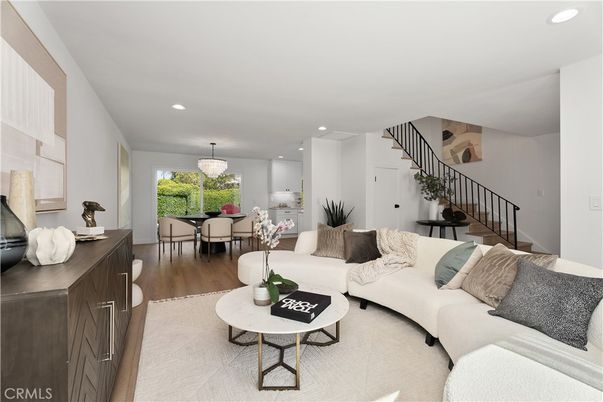 Chandelier, Dining room, Interior, Living room, Recessed Lighting, Wood Texture Flooring
