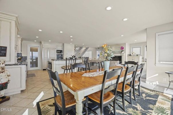 Dining room, Fireplace, Interior, Kitchen, Recessed Lighting