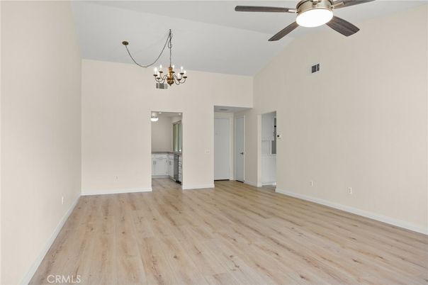 Chandelier, Empty room, Interior, Wood Texture Flooring