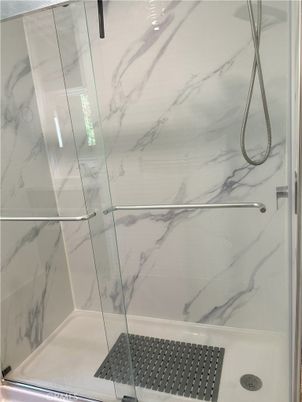 Bathroom, Glass Shower, Interior, Marble Walls