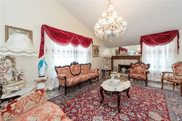 Chandelier, Fireplace, Interior, Living room