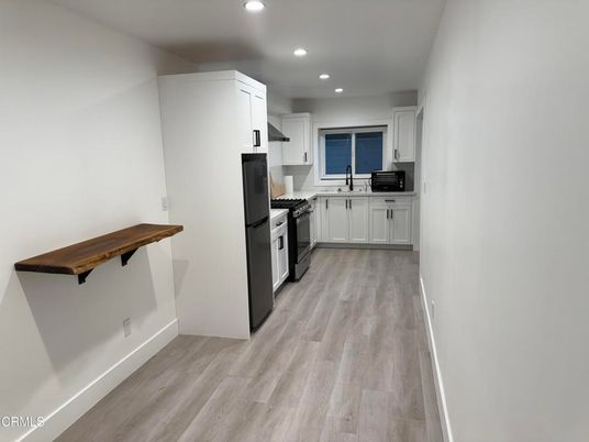 Interior, Kitchen, Recessed Lighting, Wood Texture Flooring