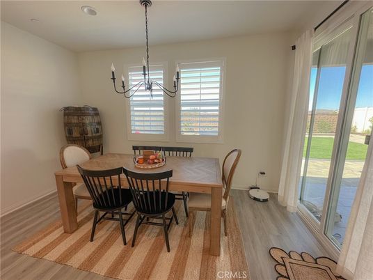 Chandelier, Dining room, Interior, Wood Texture Flooring