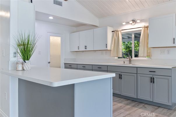 Interior, Kitchen, Recessed Lighting, Wood Texture Flooring