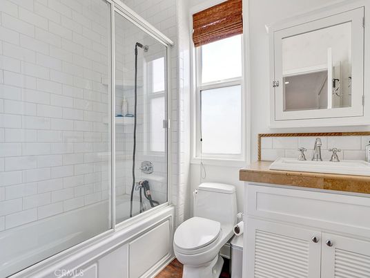Bathroom, Glass Shower, Interior, Wood Texture Flooring