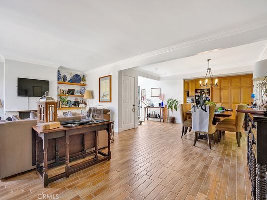 Chandelier, Dining room, Interior, Wood Texture Flooring