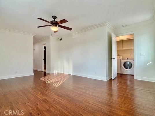 Empty room, Interior, Utility Closets, Washer, Wood Texture Flooring