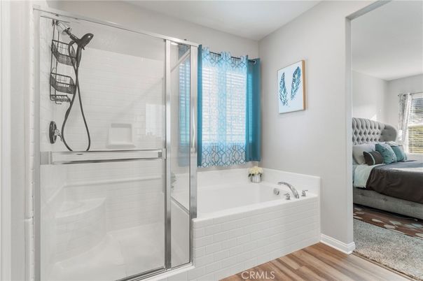 Bathroom, Bedroom, Glass Shower, Interior, Wood Texture Flooring