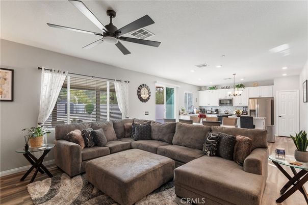 Interior, Kitchen, Living room, Pendant Lights, Recessed Lighting, Stainless Steel Appliances, Wood Texture Flooring