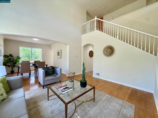 Dining room, Interior, Living room, Recessed Lighting, Wood Texture Flooring