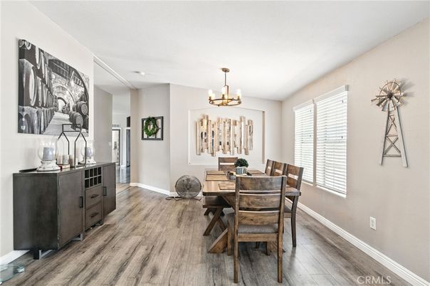 Chandelier, Dining room, Interior, Wood Texture Flooring