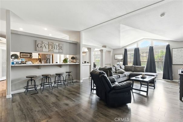 Interior, Kitchen, Living room, Recessed Lighting, Wood Texture Flooring