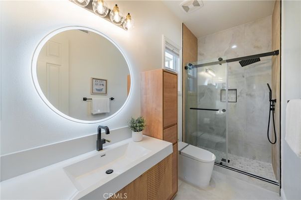 Bathroom, Glass Shower, Interior, Marble Walls