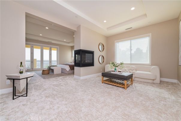 Bedroom, Fireplace, Interior, Living room, Recessed Lighting