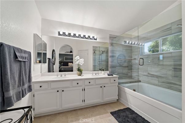 Bathroom, Dual Sink Vanities, Glass Shower, Interior