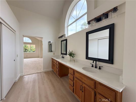 Bathroom, Dual Sink Vanities, Interior, Wood Texture Flooring