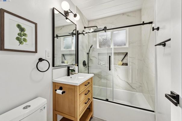 Bathroom, Glass Shower, Interior, Marble Walls
