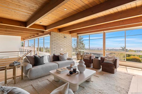 Interior, Living room, Recessed Lighting, Stone Walls, Water, Wooden Beams, Wooden Ceilings, Wood Texture Flooring