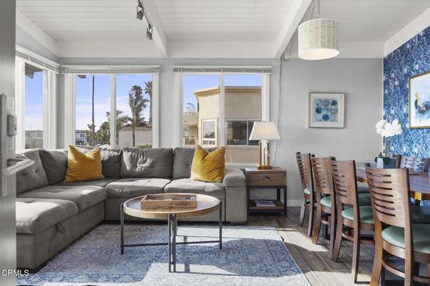 Dining room, Interior, Living room, Pendant Lights, Wood Texture Flooring