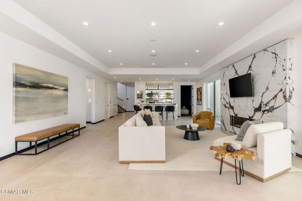 Interior, Living room, Marble Walls, Recessed Lighting