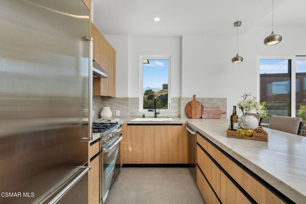 Interior, Kitchen, Pendant Lights, Recessed Lighting, Stainless Steel Appliances