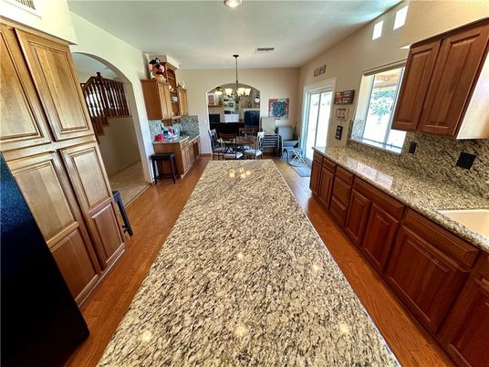 Chandelier, Dining room, Interior, Kitchen, Recessed Lighting, Wood Texture Flooring