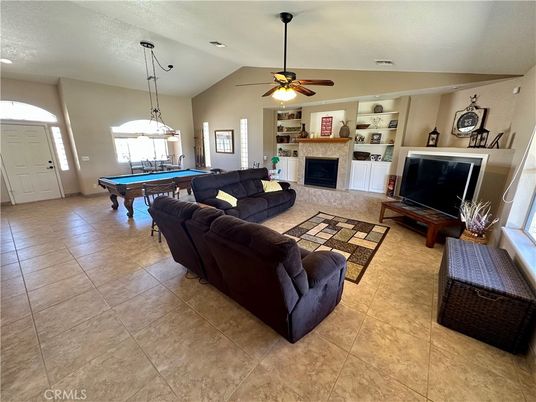 Billiard Table, Fireplace, Game Room, Interior, Living room, Pendant Lights