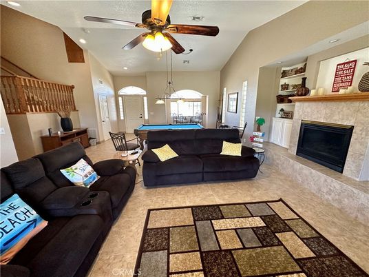 Billiard Table, Fireplace, Game Room, Interior, Living room, Pendant Lights, Recessed Lighting