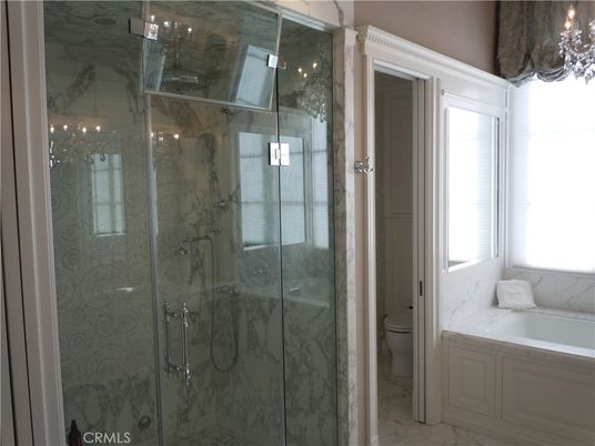 Bathroom, Glass Shower, Interior, Marble, Marble Walls