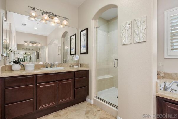 Bathroom, Dual Sink Vanities, Glass Shower, Interior