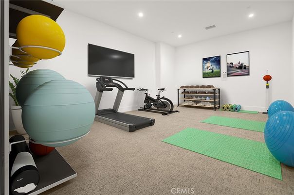 Fitness Equipment, Interior, Recessed Lighting