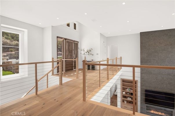 Fireplace, Interior, Recessed Lighting, Wood Texture Flooring