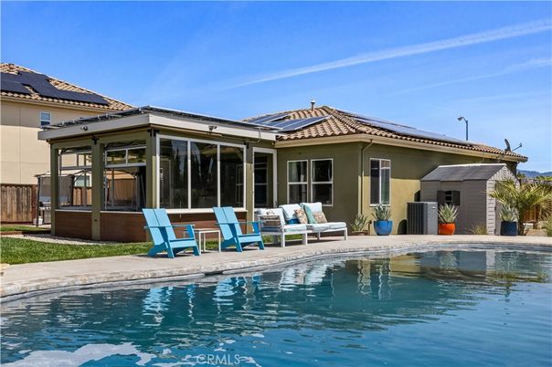 Exterior, Pool, Solar Panels