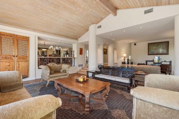 Interior, Living room, Recessed Lighting, Wooden Beams, Wooden Ceilings