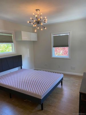 Bedroom, Interior, Pendant Lights, Wood Texture Flooring