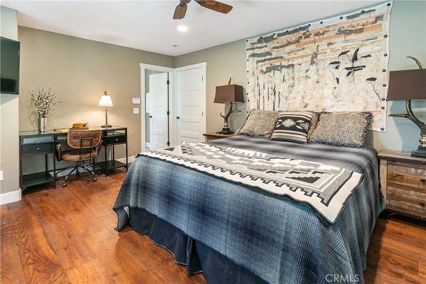 Bedroom, Home Office, Interior, Recessed Lighting, Wood Texture Flooring