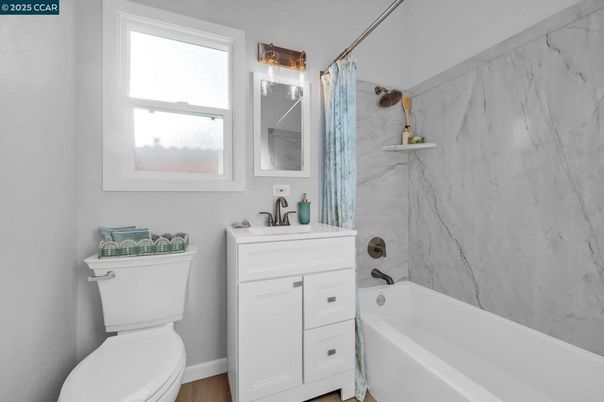 Bathroom, Interior, Marble Walls, Wood Texture Flooring