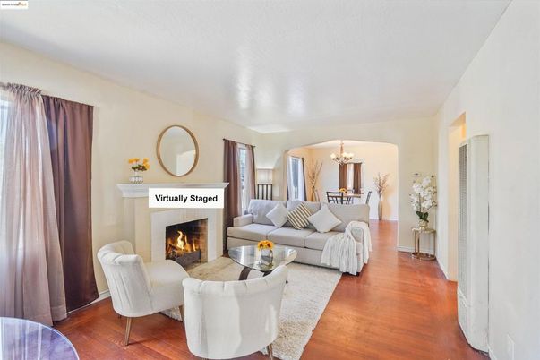 Chandelier, Dining room, Fireplace, Interior, Living room, Wood Texture Flooring