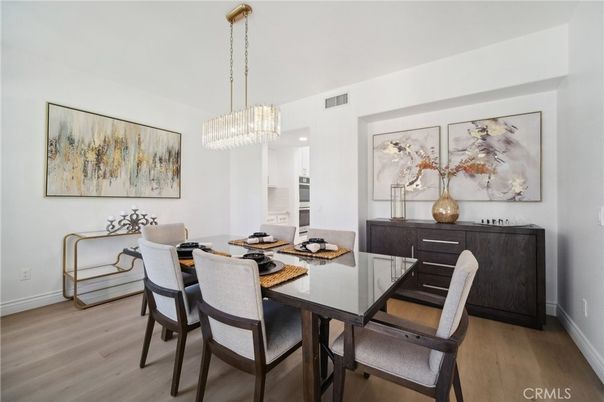 Chandelier, Dining room, Interior, Wood Texture Flooring